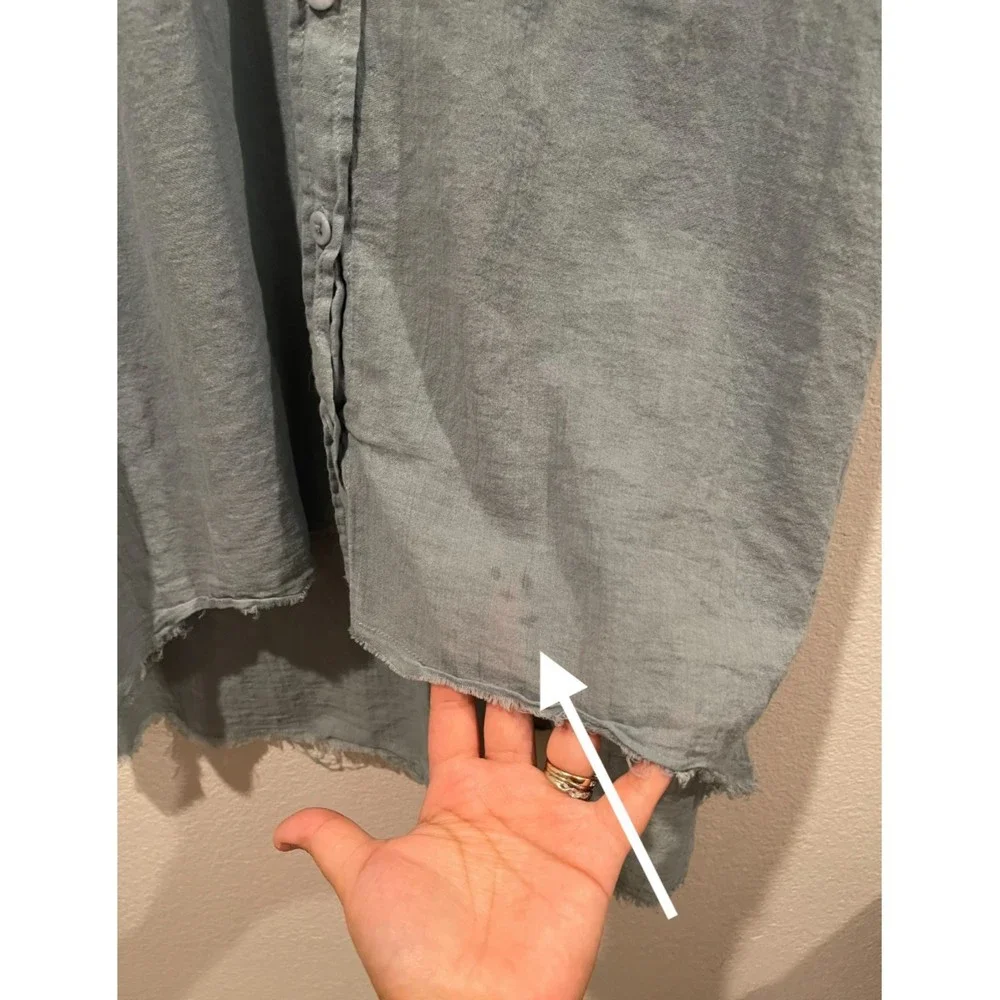 FREE PEOPLE Oversized Buttons Down Short Sleeve Shirt - Picture 6 of 6